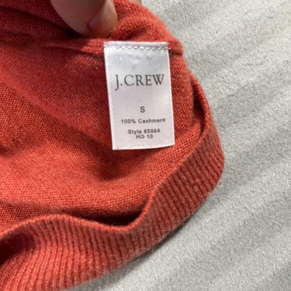 J.Crew Sweater Mens Small Orange Italian Cashmere V Neck Pullover Style S5984 - Picture 3 of 10